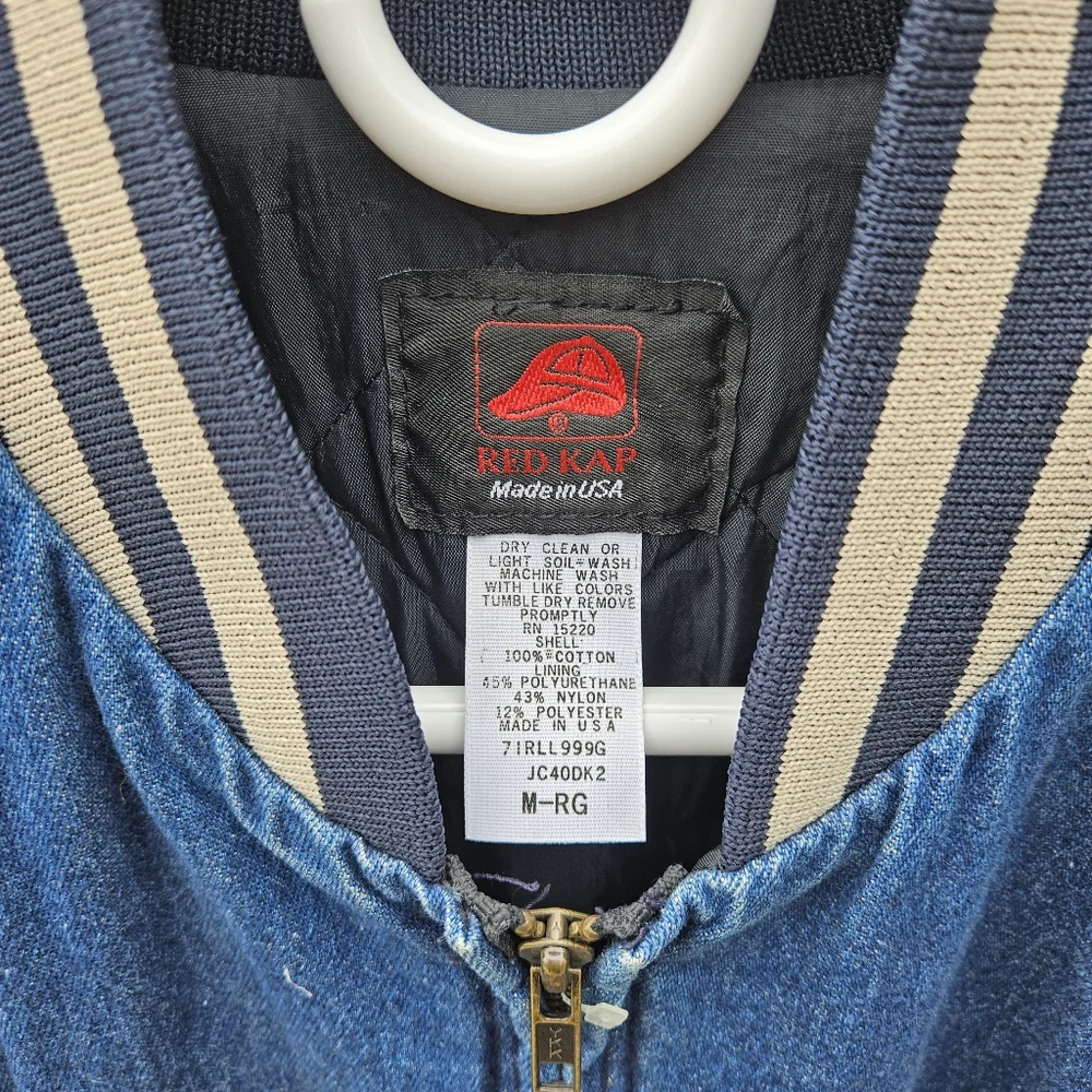 New Vintage Red Kap Made In Usa Inner Quilting Denim Bomber Jacket - Picture 7 of 7